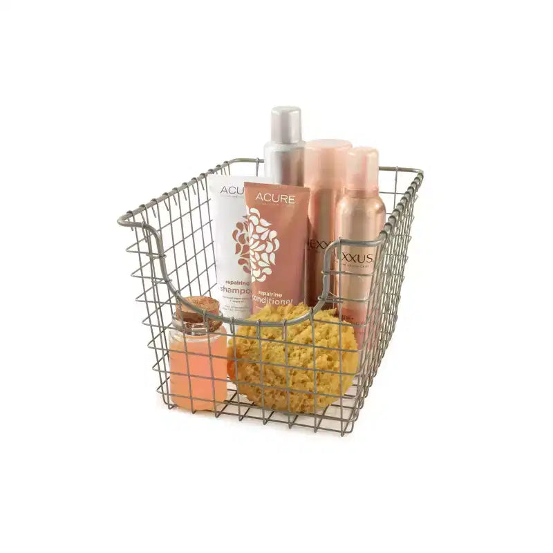 Cesto portaoggetti piccolo in filo metallico – Argento Oro Rosa