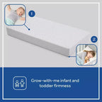 Materasso in schiuma 2 in 1 per culla e lettino – Rivestimento in maglia traspirante, 15 cm