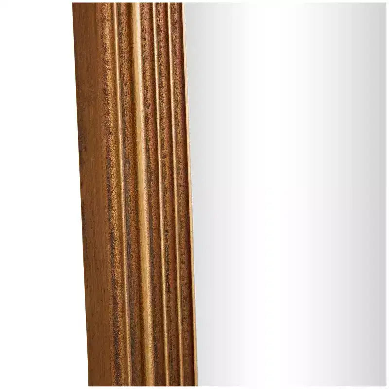 Specchio da parete ovale con cornice intagliata tridimensionale, 51" x 22", Marrone