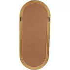 Specchio da parete ovale con cornice intagliata tridimensionale, 51" x 22", Marrone