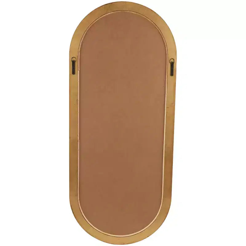 Specchio da parete ovale con cornice intagliata tridimensionale, 51" x 22", Marrone