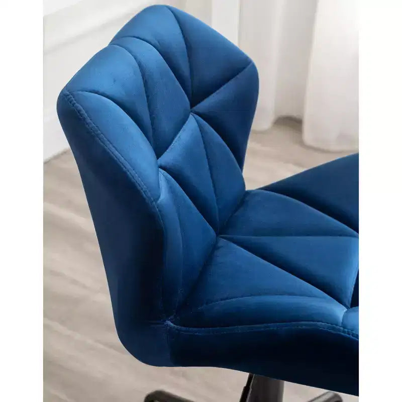 Sedia da ufficio girevole regolabile trapuntata a rombi – Blu