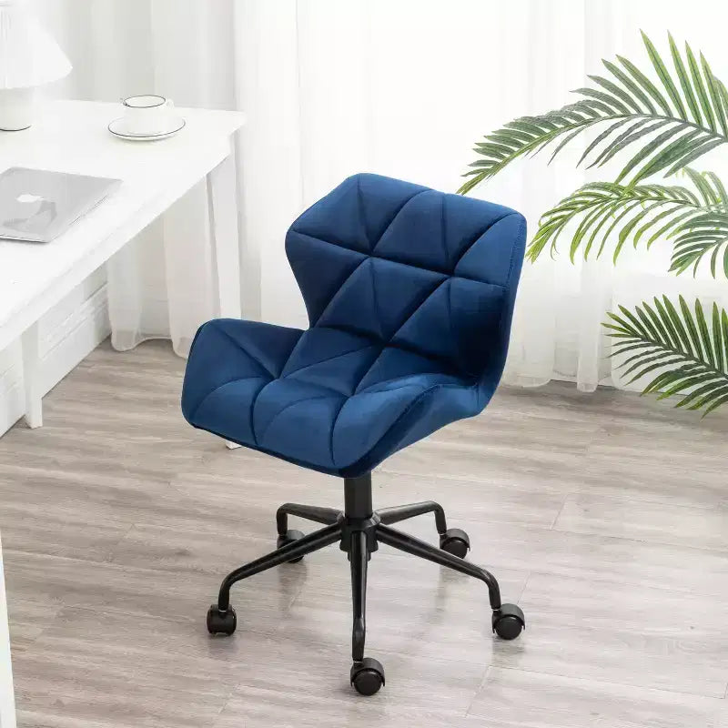 Sedia da ufficio girevole regolabile trapuntata a rombi – Blu