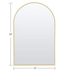 Specchio da Parete ad Arco 36" x 24" con Cornice in Metallo