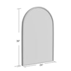 Specchio da Parete ad Arco 36" x 24" con Cornice in Metallo