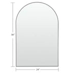 Specchio da Parete ad Arco 36" x 24" con Cornice in Metallo