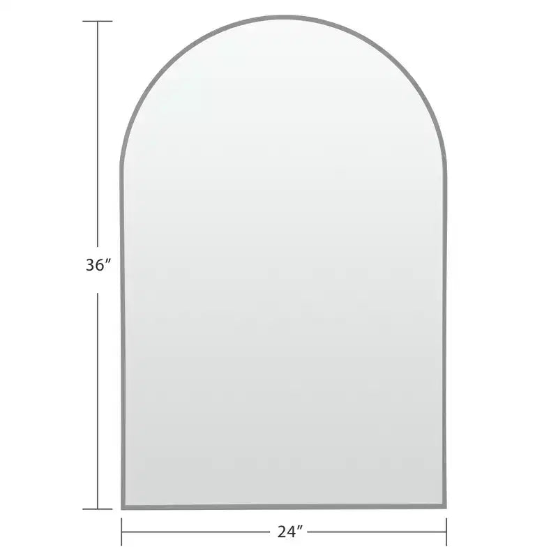 Specchio da Parete ad Arco 36" x 24" con Cornice in Metallo