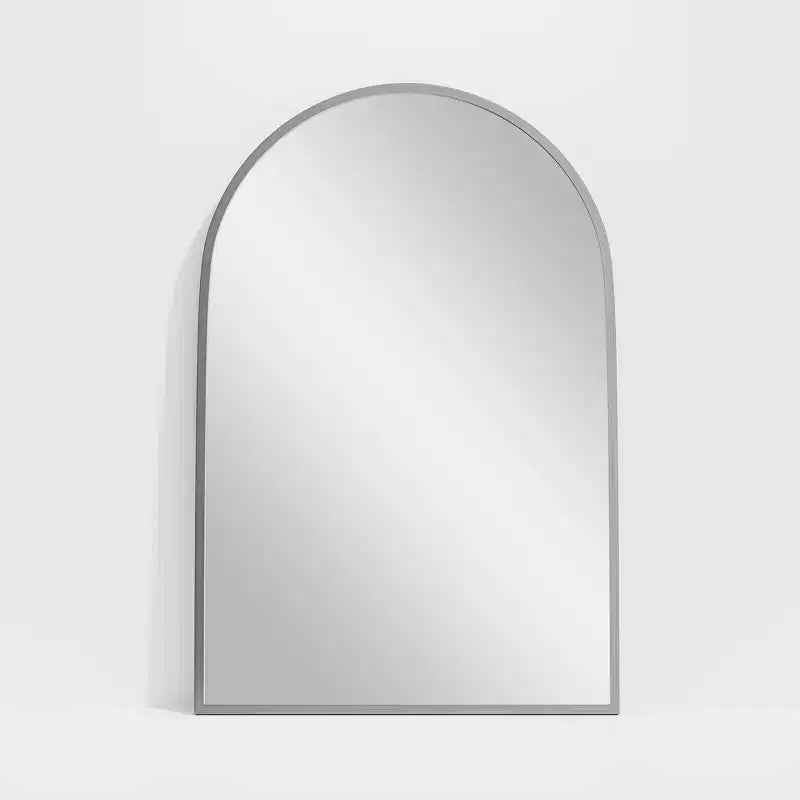 Specchio da Parete ad Arco 36" x 24" con Cornice in Metallo