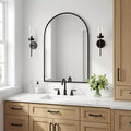 Specchio da Parete ad Arco 36" x 24" con Cornice in Metallo