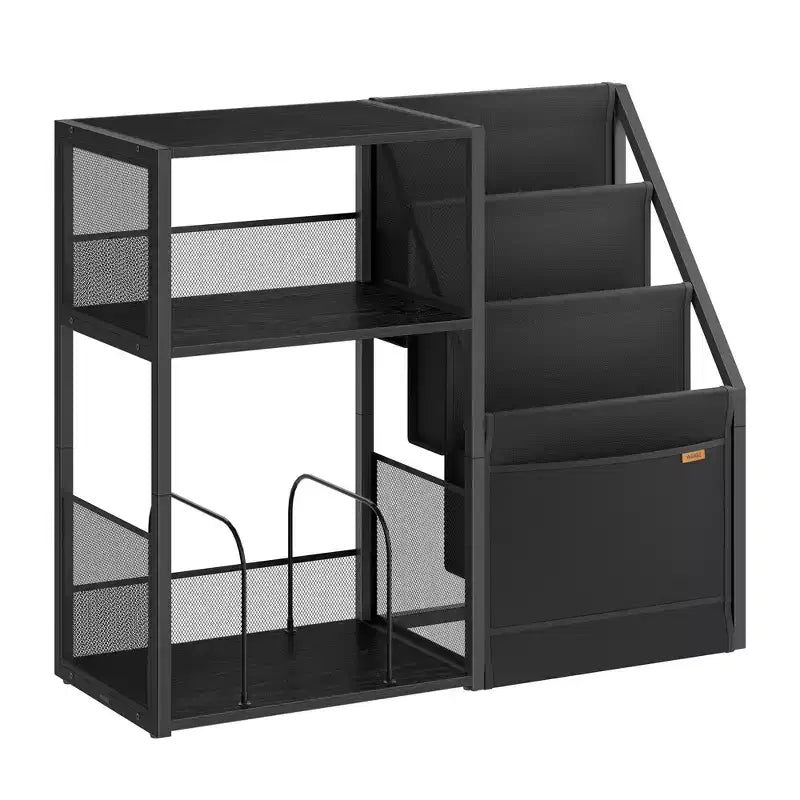 VASAGLE Record Player Stand, 3-Tier Side Table, Vinyl Record Storage up to 140 Albums, End Table