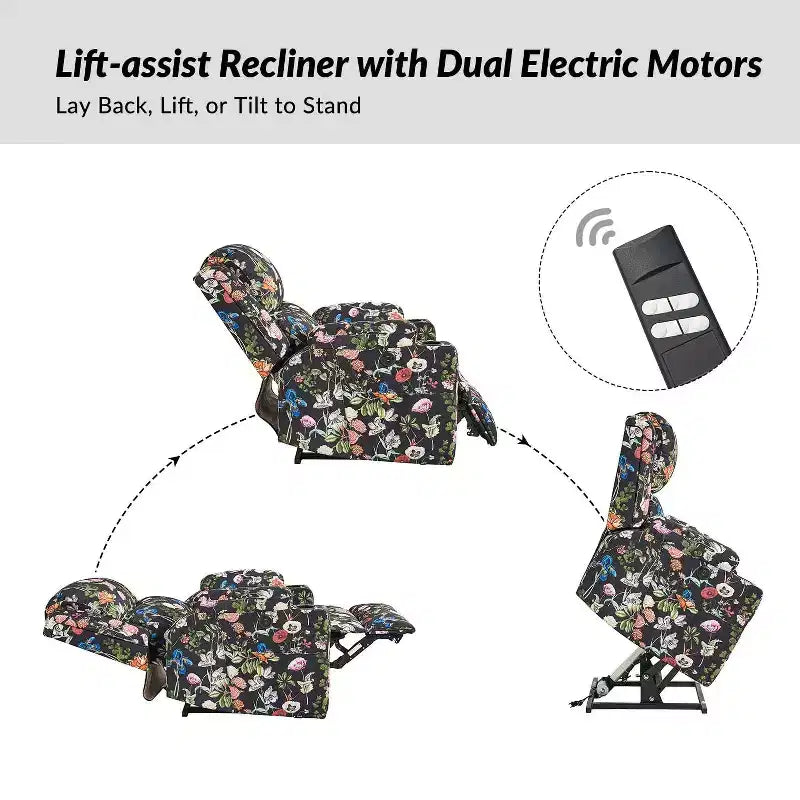 Poltrona Reclinabile Leo Dual Motor Lift Assist con Massaggio e Riscaldamento | HULALAHOME