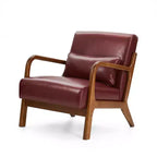 Poltrona d'accento Mid-Century Modern con rivestimento in pelle PU
