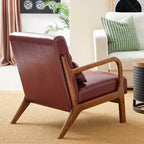 Poltrona d'accento Mid-Century Modern con rivestimento in pelle PU