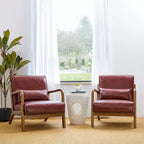 Poltrona d'accento Mid-Century Modern con rivestimento in pelle PU