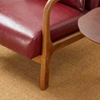 Poltrona d'accento Mid-Century Modern con rivestimento in pelle PU
