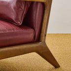 Poltrona d'accento Mid-Century Modern con rivestimento in pelle PU