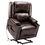 Poltrona reclinabile massaggiante Power Lift – Similpelle, Marrone