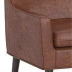 Poltrona accentata marrone sella anticato – Similpelle, gambe in legno di hevea