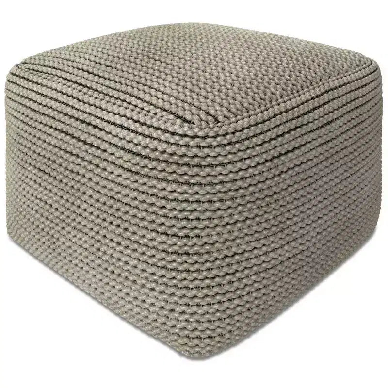 Pouf quadrato da esterno e interno – Crema