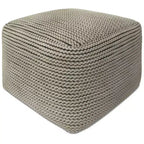 Pouf quadrato da esterno e interno – Crema