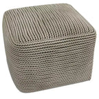 Pouf quadrato da esterno e interno – Crema