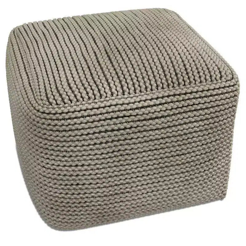 Pouf quadrato da esterno e interno – Crema