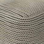 Pouf quadrato da esterno e interno – Crema