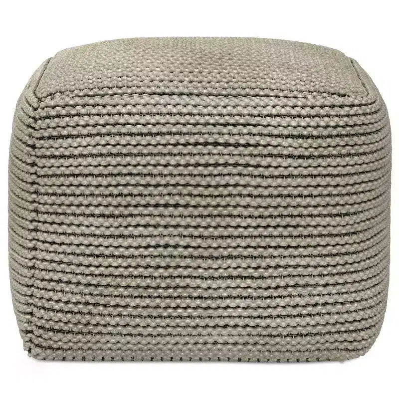 Pouf quadrato da esterno e interno – Crema