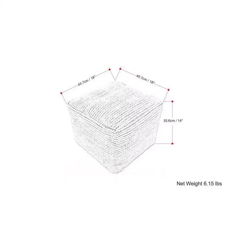 Pouf quadrato da esterno e interno – Crema