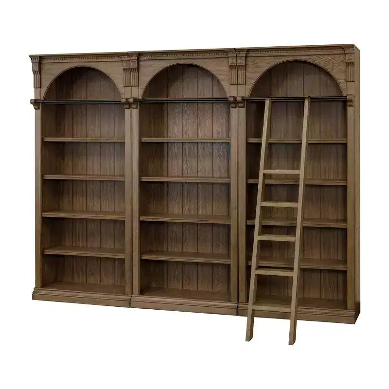 Libreria a Muro Tradizionale Alta 94" – Finitura Quercia