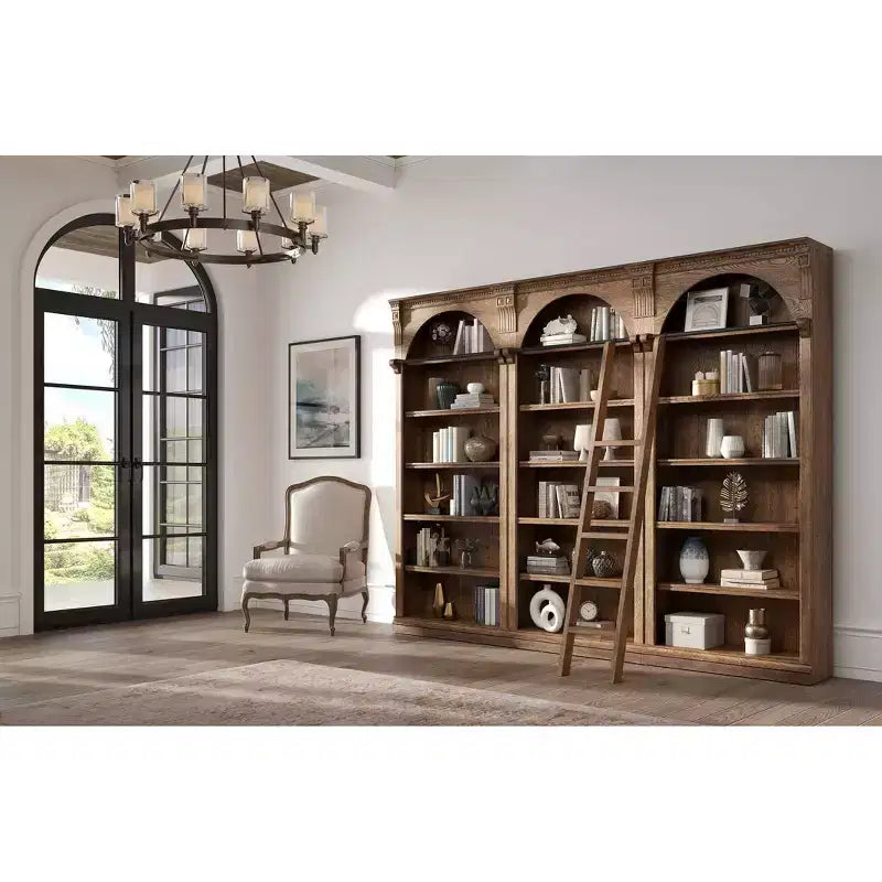Libreria a Muro Tradizionale Alta 94" – Finitura Quercia