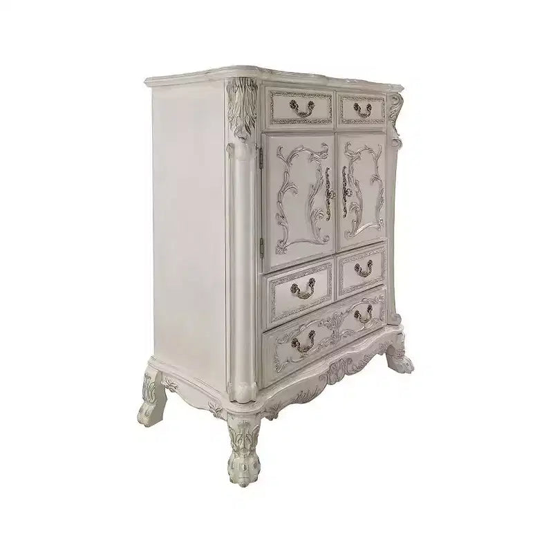 Cassettiera a 5 cassetti con finitura Bone White