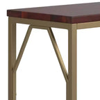 Tavolino d'appoggio in metallo e legno – Tavolino rettangolare contemporaneo