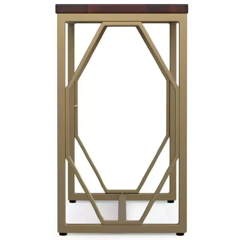 Tavolino d'appoggio in metallo e legno – Tavolino rettangolare contemporaneo