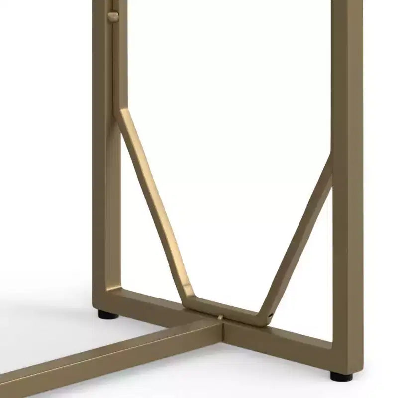 Tavolino d'appoggio in metallo e legno – Tavolino rettangolare contemporaneo
