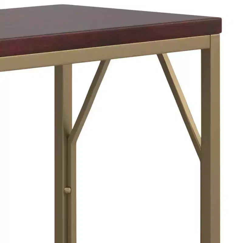 Tavolino d'appoggio in metallo e legno – Tavolino rettangolare contemporaneo