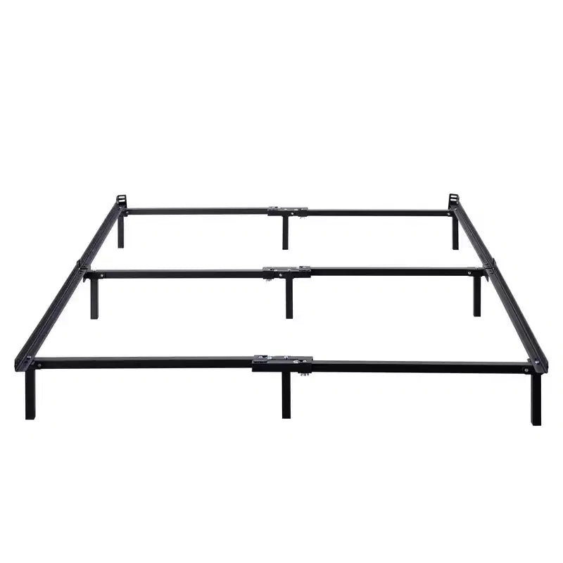 King 7" Compack Metal Bed Frame Black - Zinus: Steel Construction, 9-Leg Support, Toe-Friendly Design