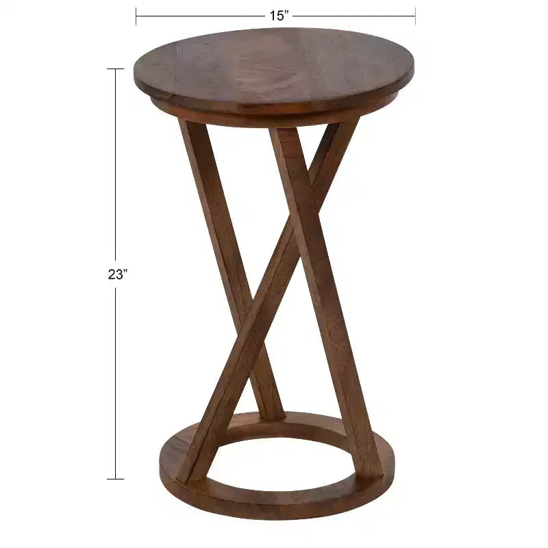 Tavolino d'accento moderno in legno con gambe oblique