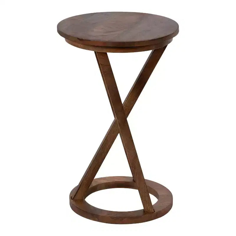 Tavolino d'accento moderno in legno con gambe oblique