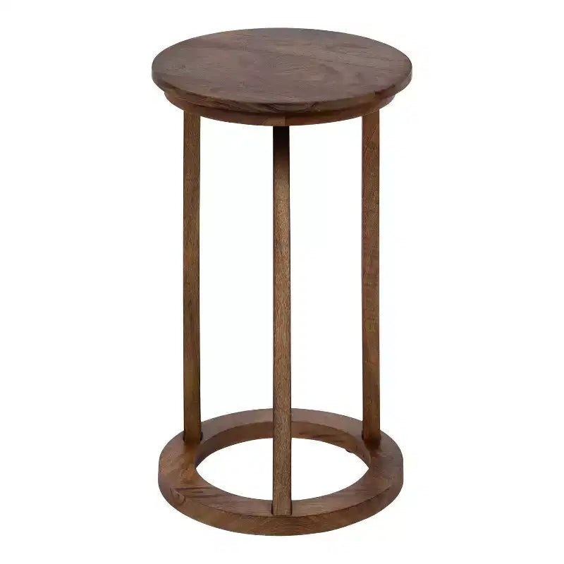 Tavolino d'accento moderno in legno con gambe oblique
