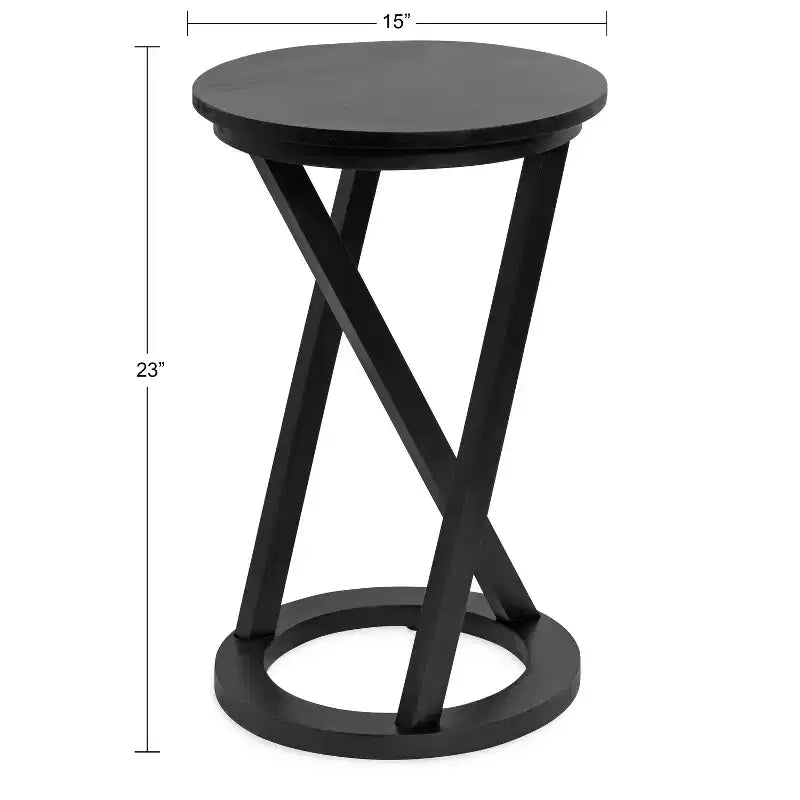 Tavolino d'accento moderno in legno con gambe oblique