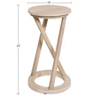 Tavolino d'accento moderno in legno con gambe oblique