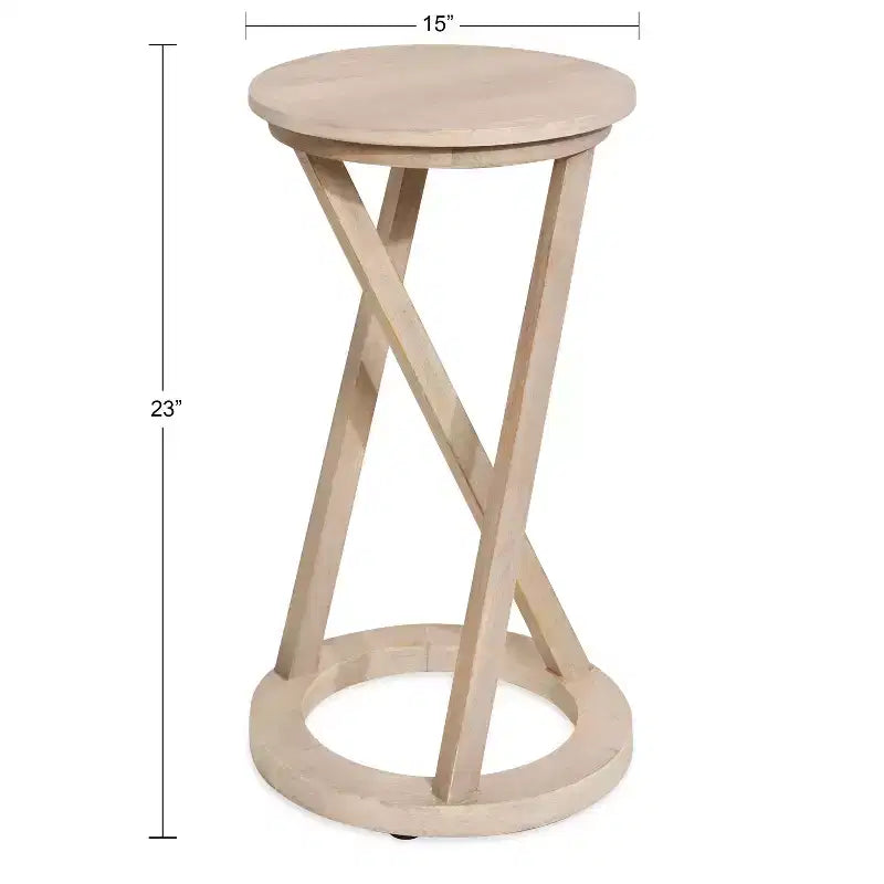 Tavolino d'accento moderno in legno con gambe oblique