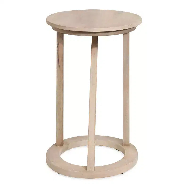 Tavolino d'accento moderno in legno con gambe oblique