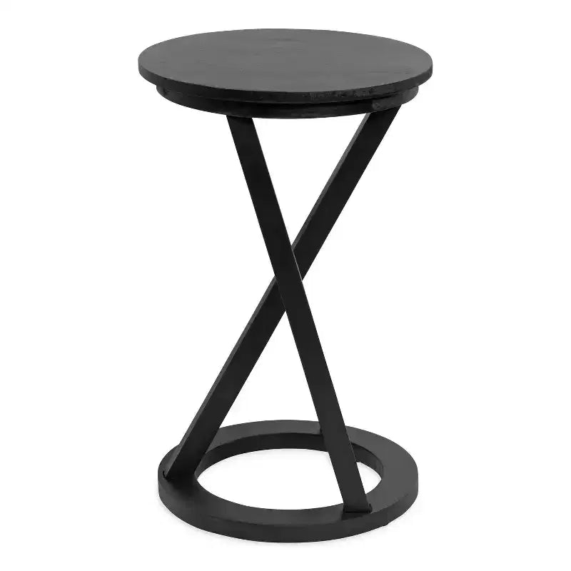 Tavolino d'accento moderno in legno con gambe oblique