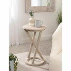 Tavolino d'accento moderno in legno con gambe oblique