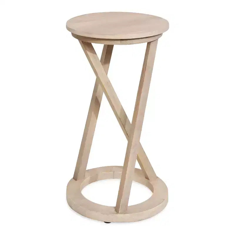 Tavolino d'accento moderno in legno con gambe oblique