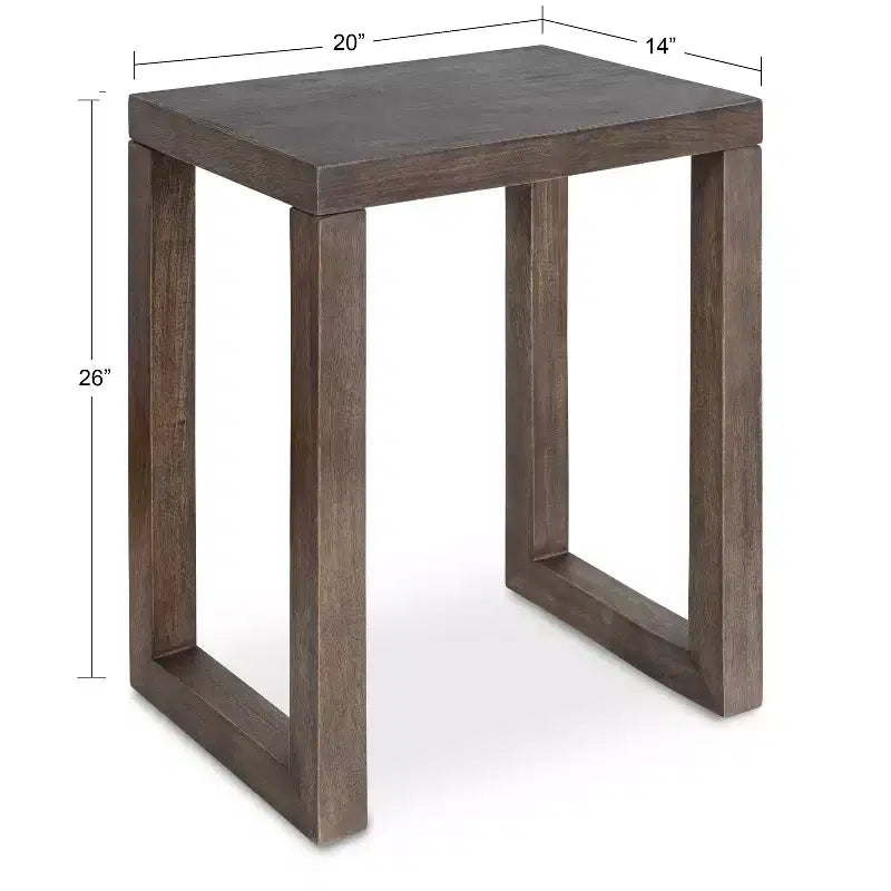 Tavolino in legno di mango inciso