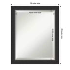 Specchio da parete per bagno in legno smussato con cornice nera stretta