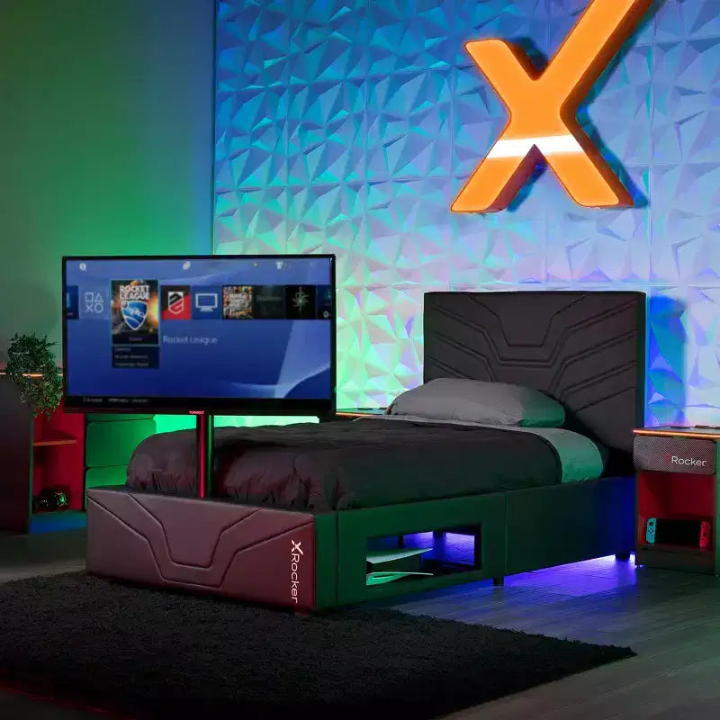 Letto da gaming con supporto TV - Singolo